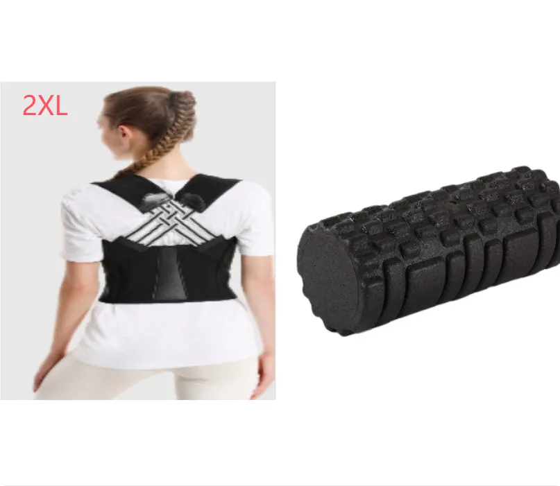 Hollow black EPP foam roller 33x14cm on flat surface for Pilates and balance exercises
