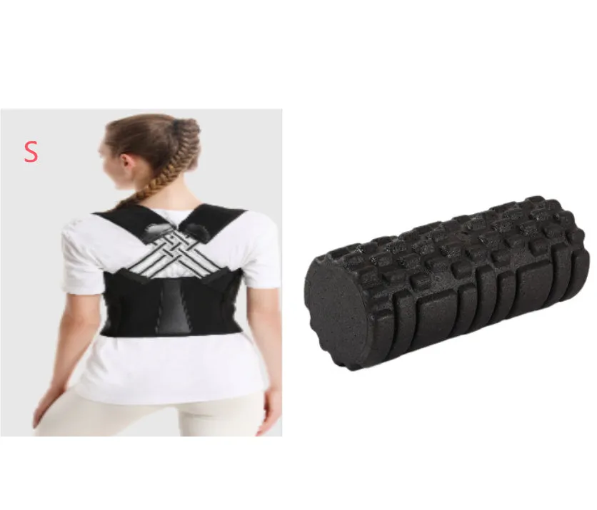 Hollow black EPP foam roller 33x14cm on flat surface for Pilates and balance exercises