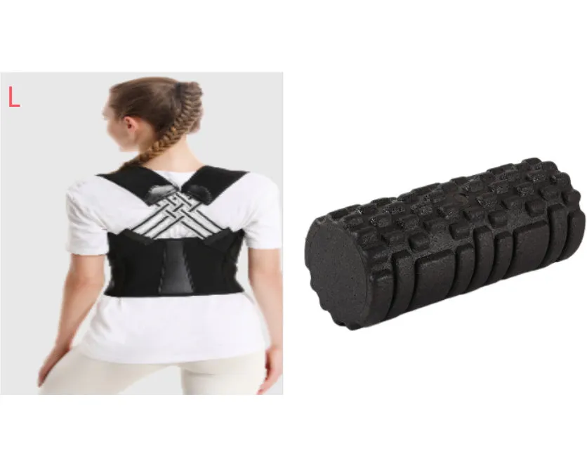 Hollow black EPP foam roller 33x14cm on flat surface for Pilates and balance exercises