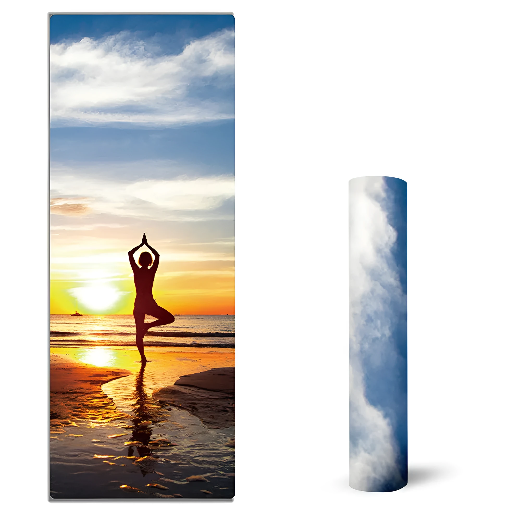 Suede TPE eco-friendly non-slip yoga mat 183x68cm 1.5mm thick in warm spring colour