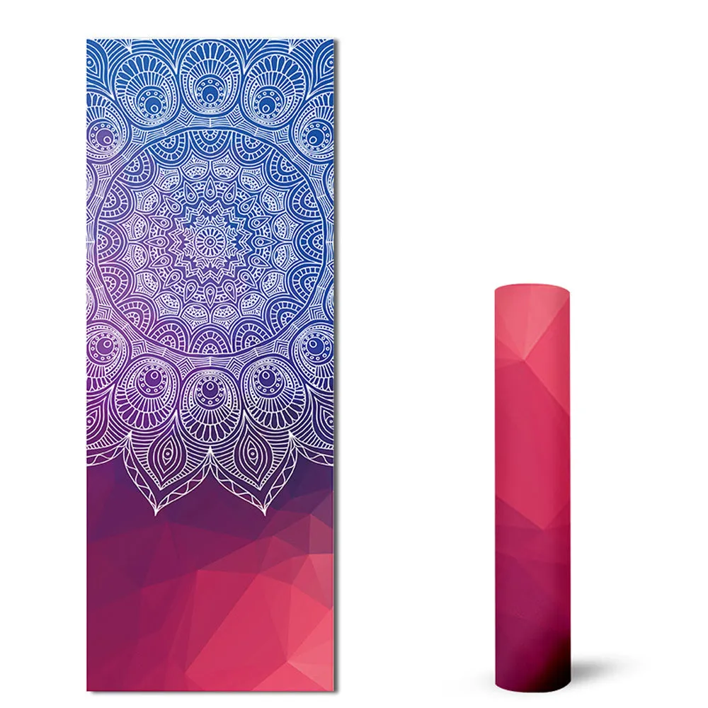 Suede TPE eco-friendly non-slip yoga mat 183x68cm 1.5mm thick in warm spring colour