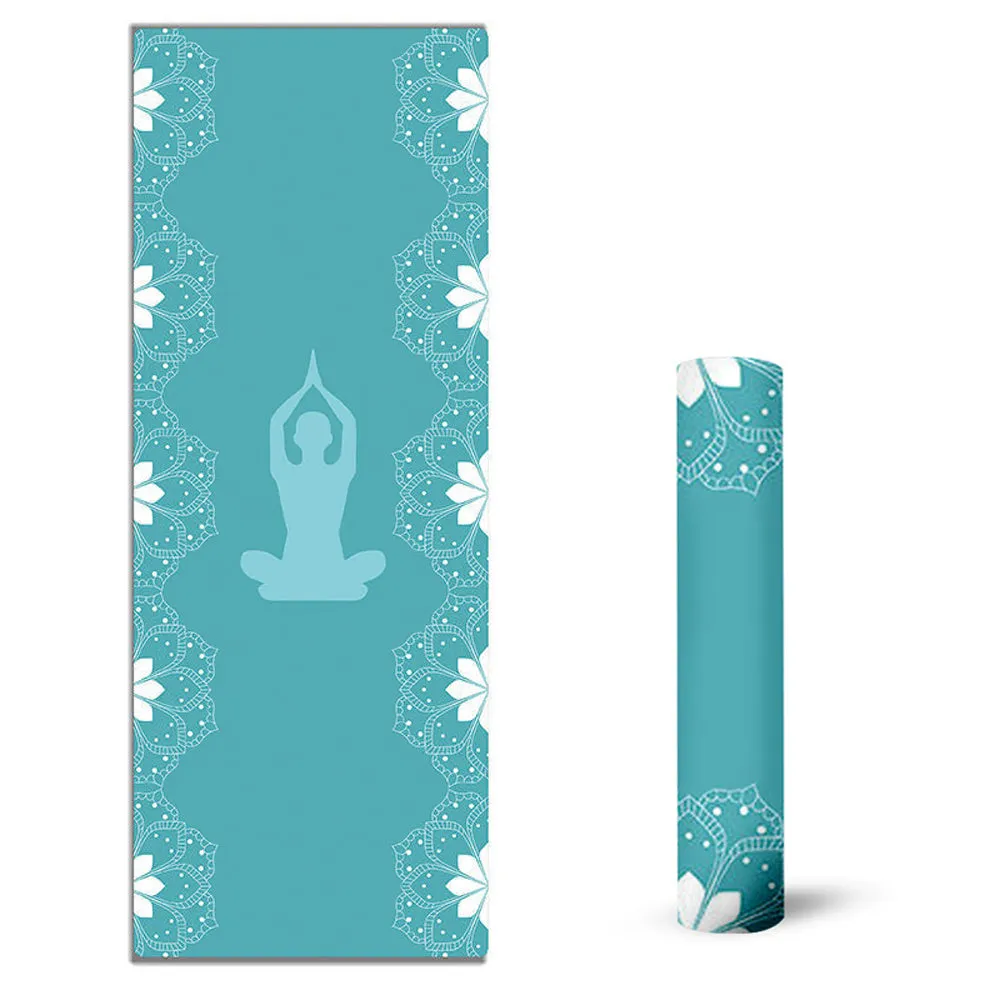 Suede TPE eco-friendly non-slip yoga mat 183x68cm 1.5mm thick in warm spring colour
