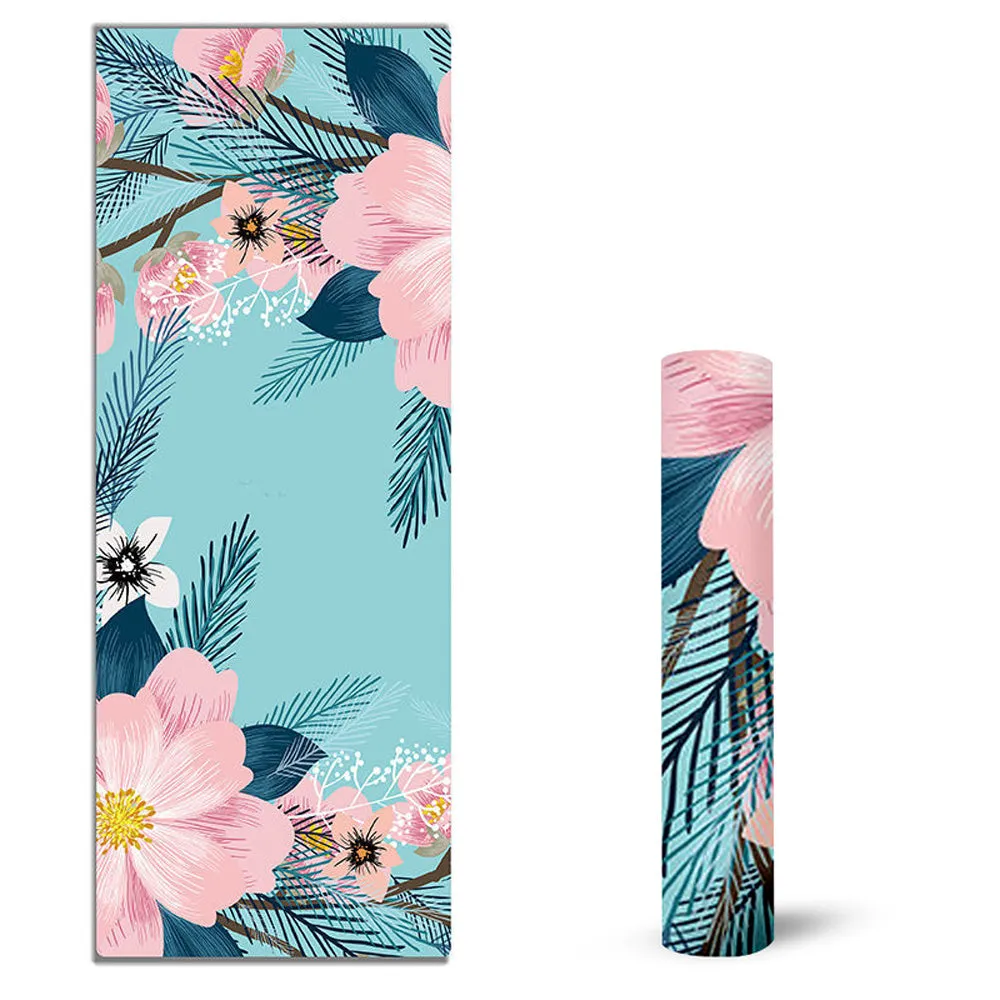 Suede TPE eco-friendly non-slip yoga mat 183x68cm 1.5mm thick in warm spring colour