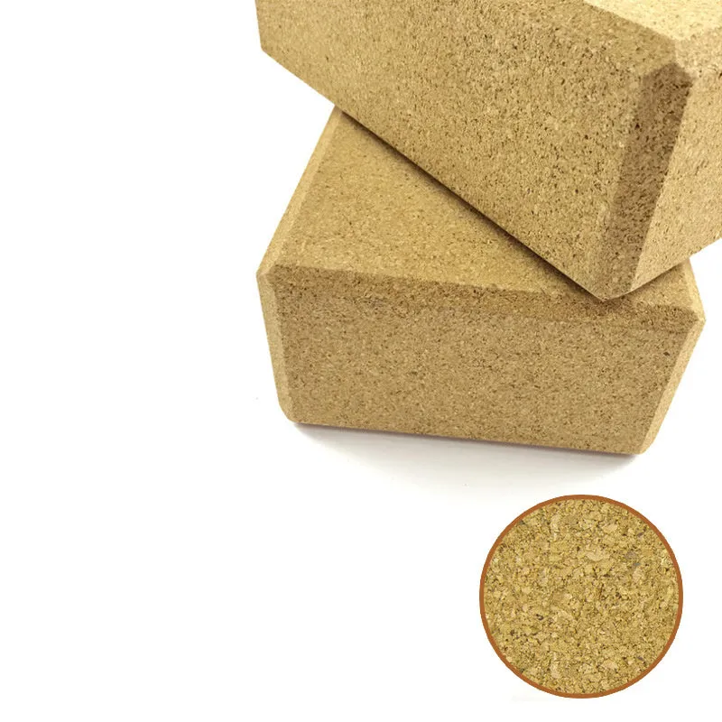 Natural cork colour high density EVA foam yoga brick measuring 24x16x8.8cm for fitness and stretching. Single block.