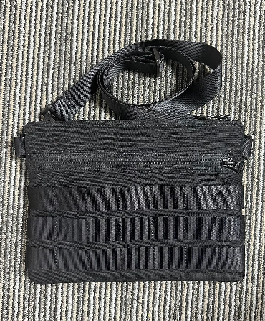 Black Oxford cloth portable outdoor tactical pouch measuring 18cm by 3.5cm