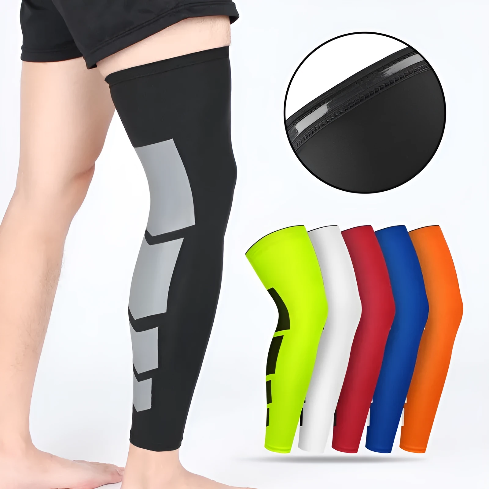 Pair of knee pads in black, blue, and fluorescent colours for basketball cycling running outdoor sports protective gear