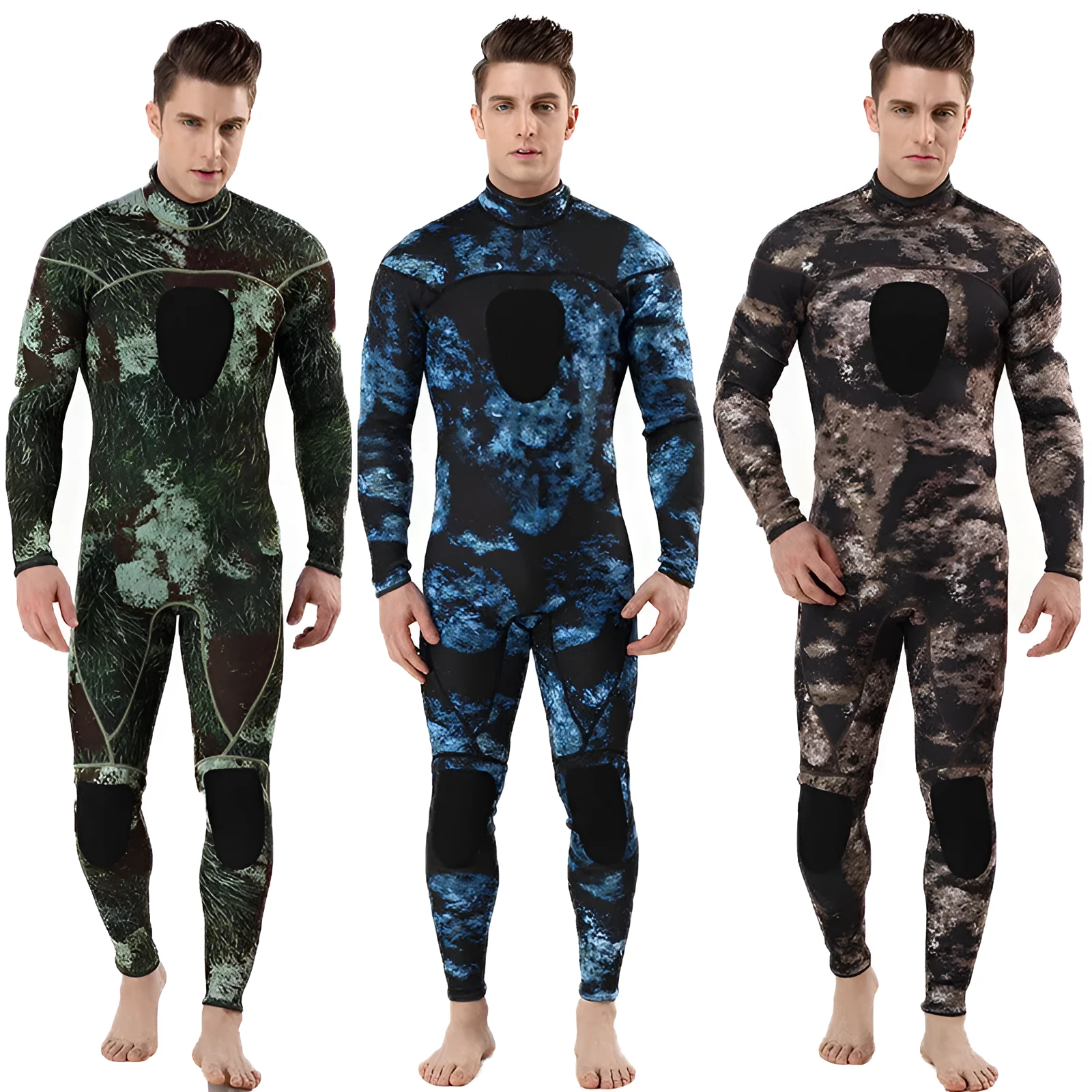 3mm neoprene camouflage diving wetsuit for men for cold water swimming and wading