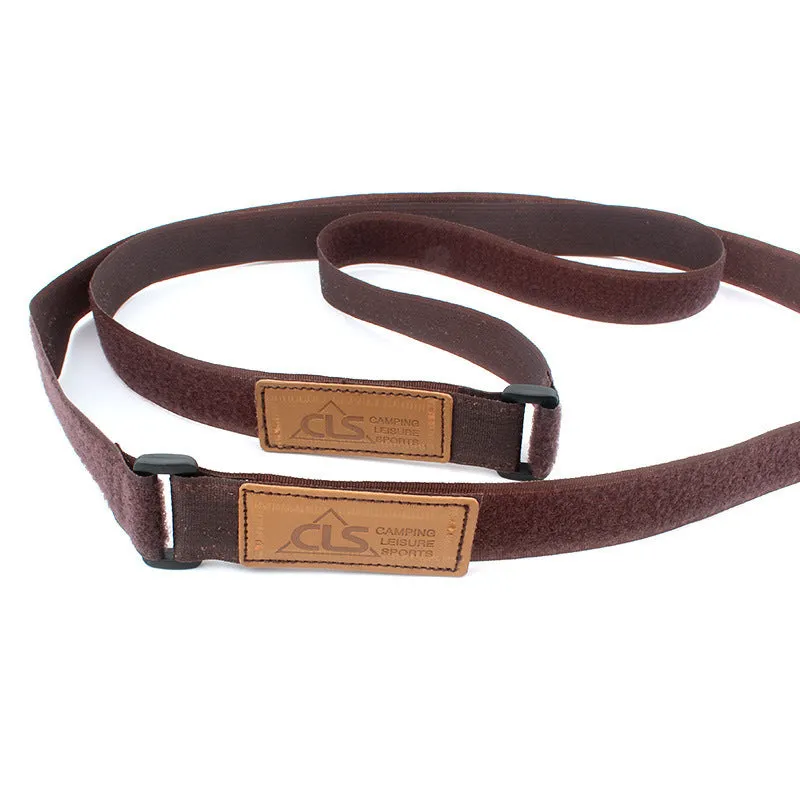 Brown polyester simple binding strap 110cm long 2.5cm wide with buckle