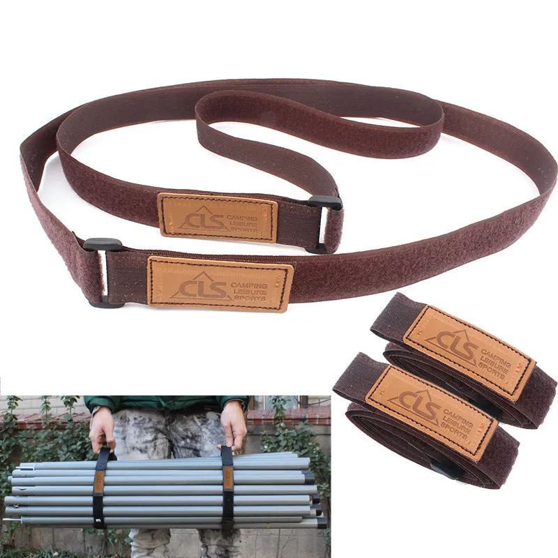 Brown polyester simple binding strap 110cm long 2.5cm wide with buckle