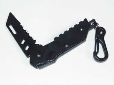 Pocket folding knife 567 black 440C steel serrated blade stainless steel handle 85mm closed length 5mm