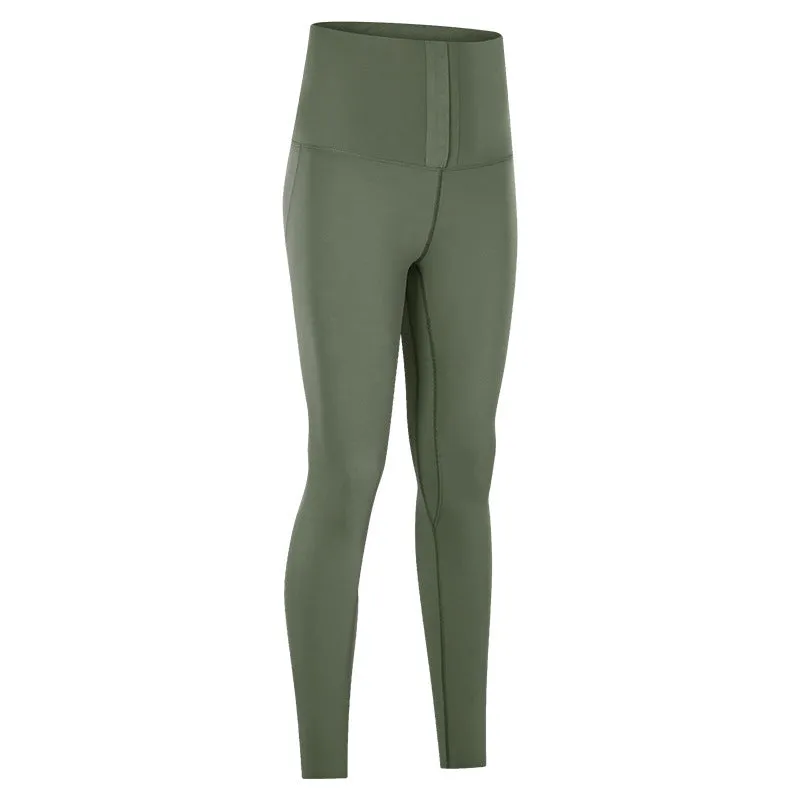 Women's high-waist yoga running pants in black, nine-length tight fit with moisture-wicking fabric