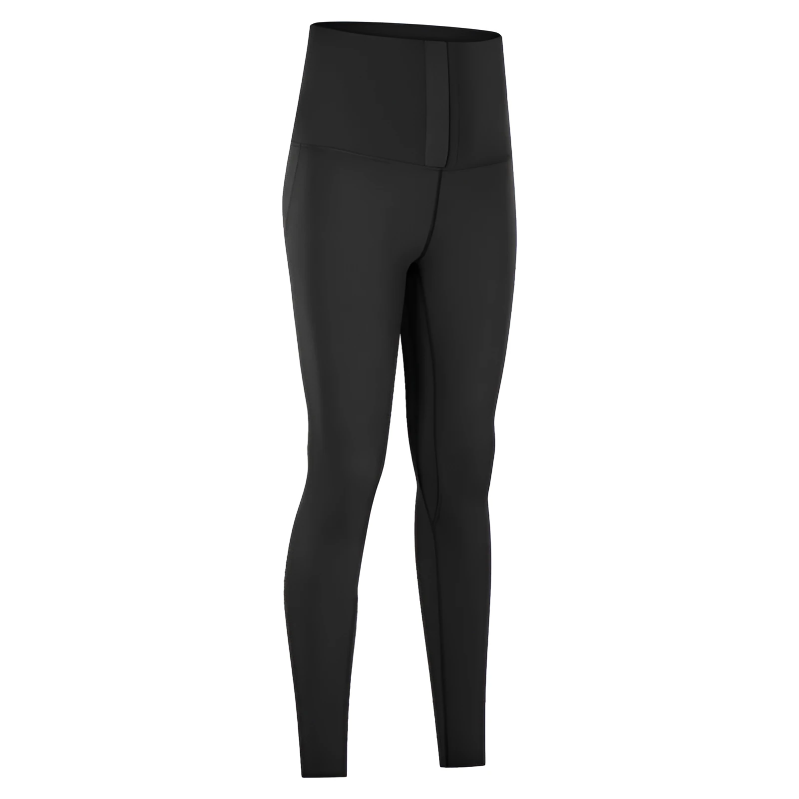 Women's high-waist yoga running pants in black, nine-length tight fit with moisture-wicking fabric