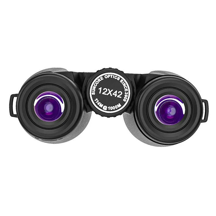 Black Cool Binoculars 12x42 with 12x magnification and 42mm objective lens for outdoor sport viewing