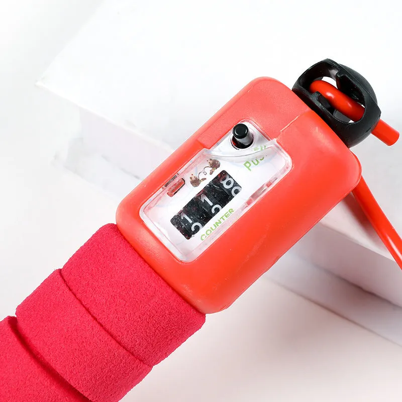 Professional electronic counting skipping rope with adjustable length, handle length 17cm, available in four colours