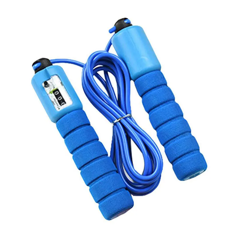 Professional electronic counting skipping rope with adjustable length, handle length 17cm, available in four colours