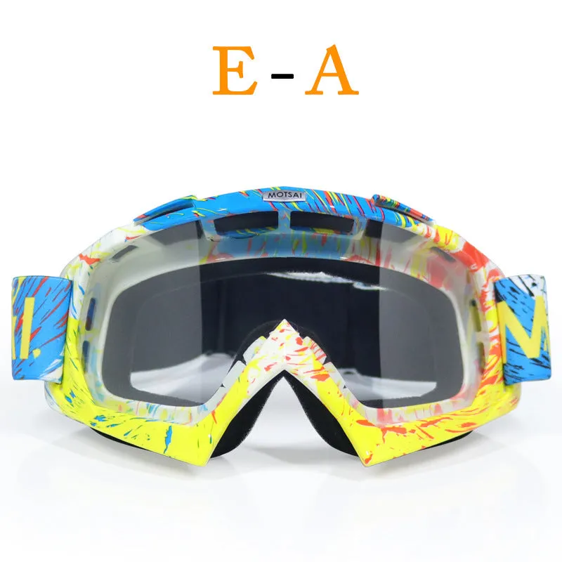 Unisex off-road goggles with ABS frame and interchangeable lens in a vibrant colour