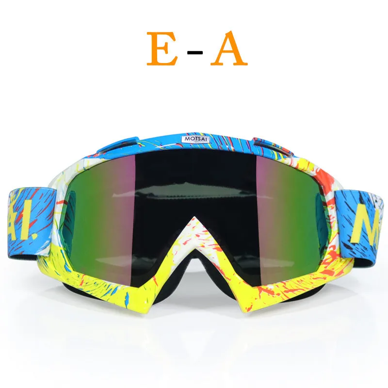 Unisex off-road goggles with ABS frame and interchangeable lens in a vibrant colour