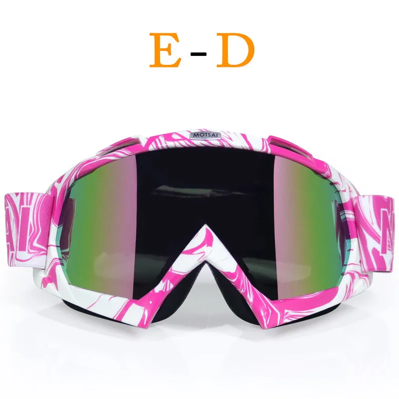 Unisex off-road goggles with ABS frame and interchangeable lens in a vibrant colour