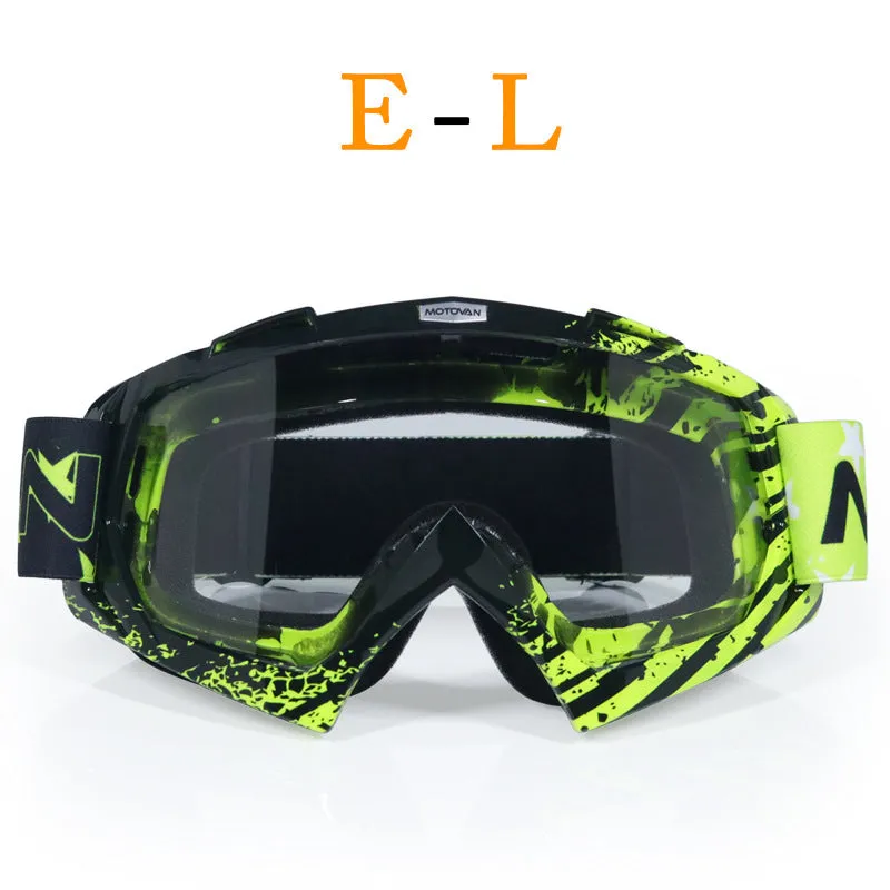 Unisex off-road goggles with ABS frame and interchangeable lens in a vibrant colour