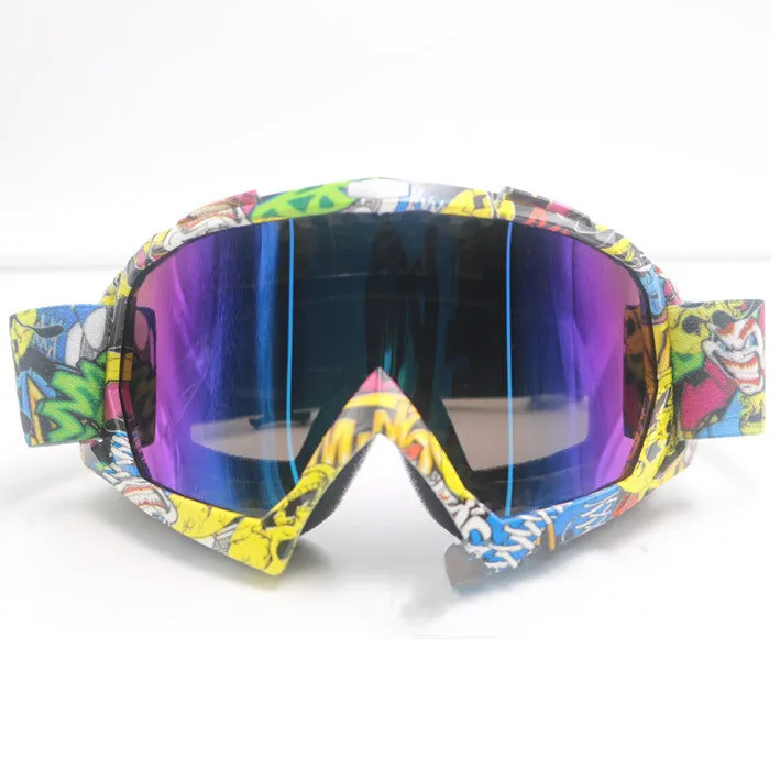Unisex off-road goggles with ABS frame and interchangeable lens in a vibrant colour