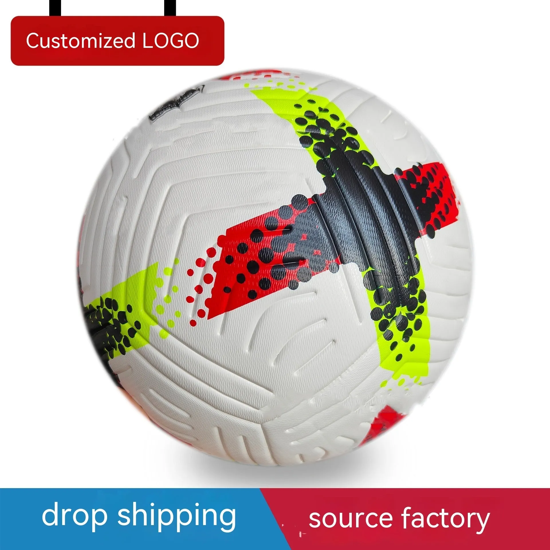 Fluorescent green Size 5 football with seamless construction for training and multi-sport use