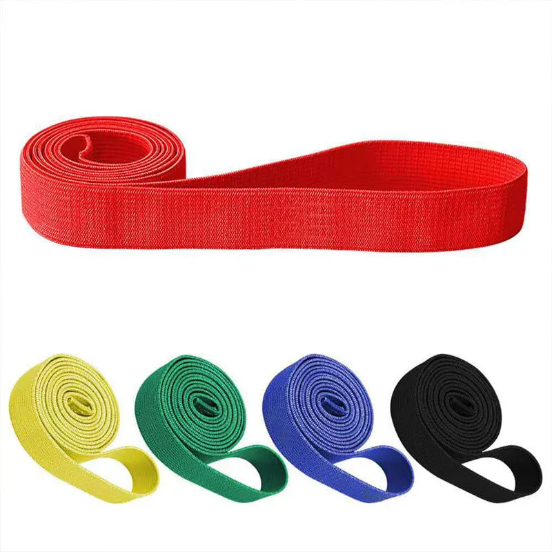 Five-piece long crochet resistance band set in single colour for fitness training