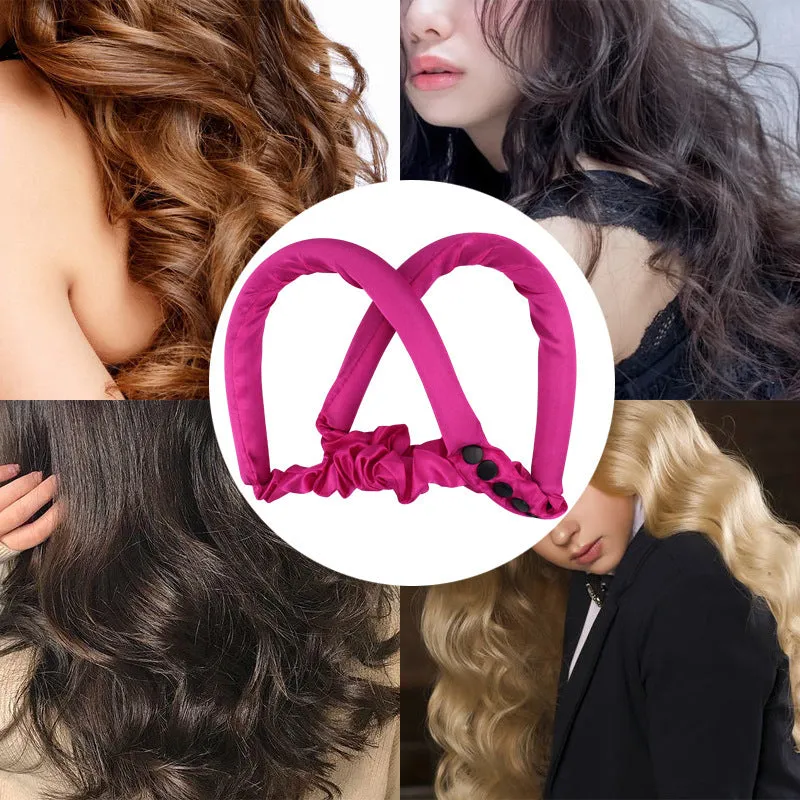 Lazy sleep hair curler sponge button type heat-free rubber big wave curler in black