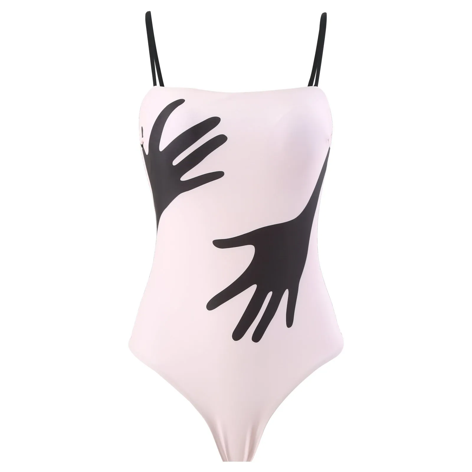 Women's patterned one-piece bikini with tulle skirt swimwear set in polyester fabric