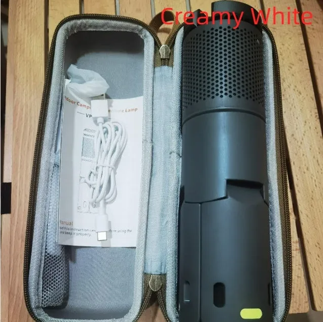 Portable LED camping light in creamy white colour with button switch