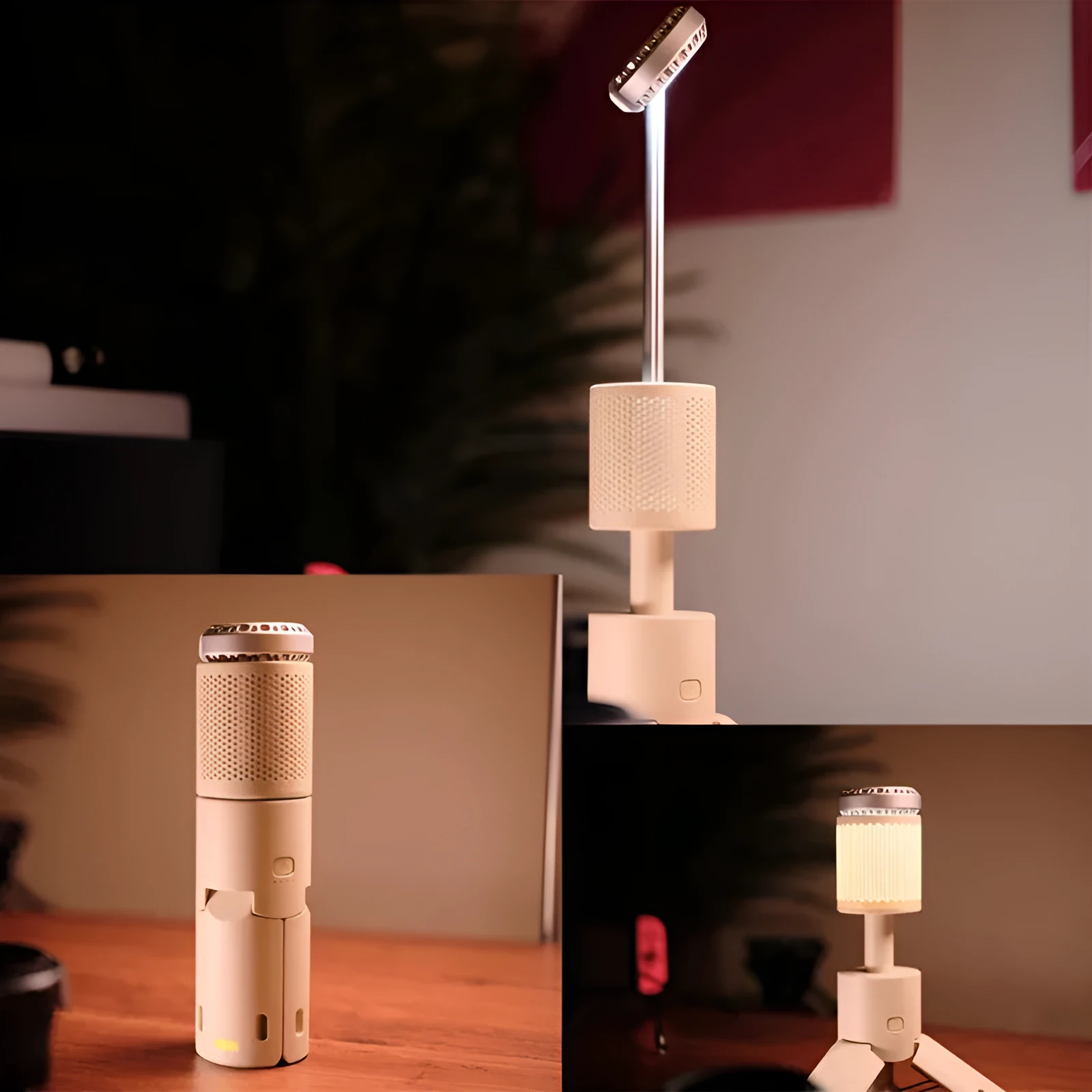 Portable LED camping light in creamy white colour with button switch