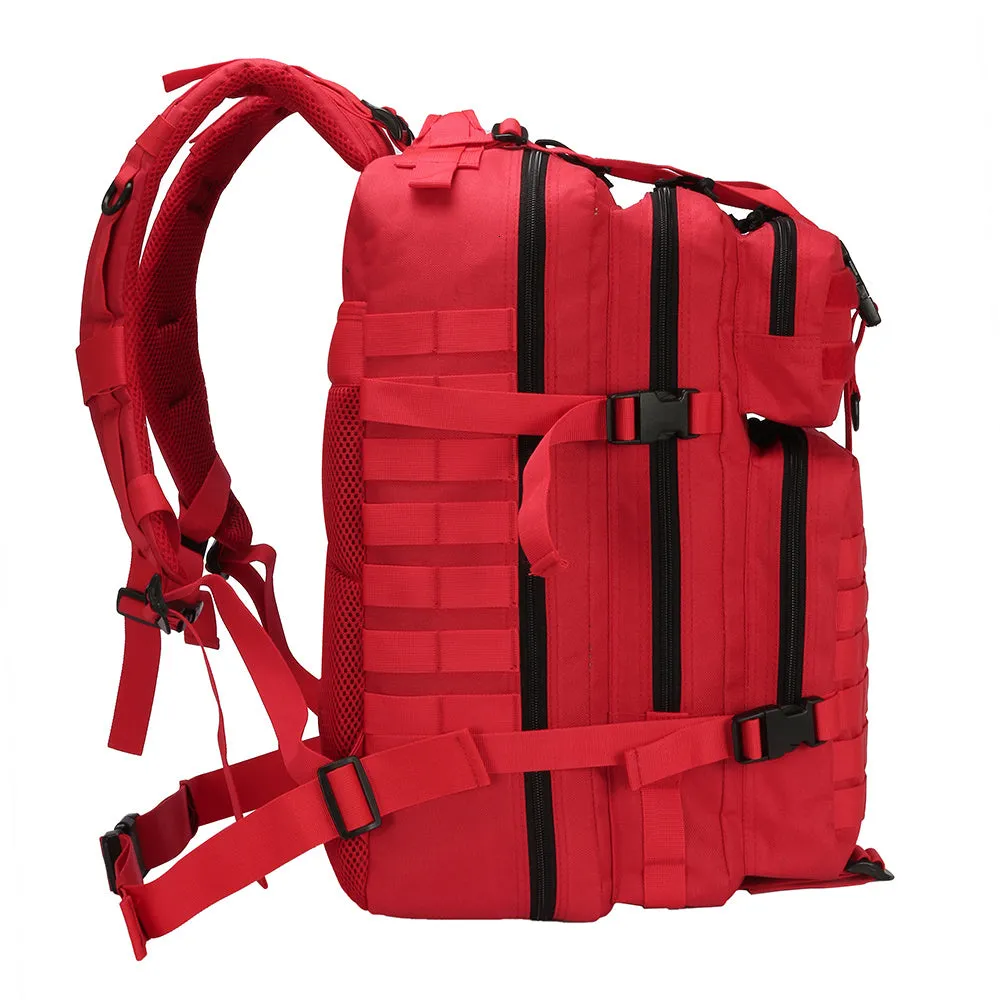 Outdoor leisure backpack 45L 900D Oxford waterproof fabric solid colour unisex rucksack for hiking and travel