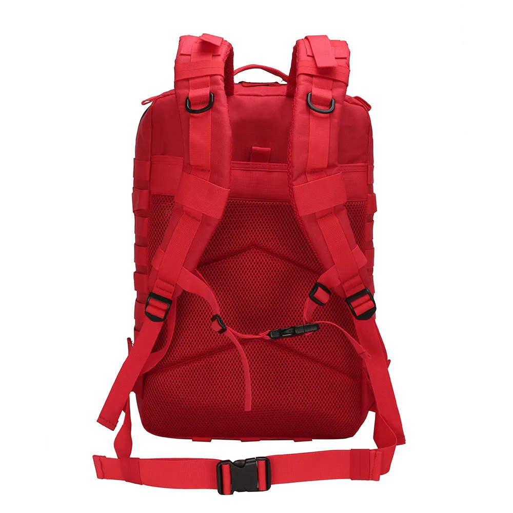 Outdoor leisure backpack 45L 900D Oxford waterproof fabric solid colour unisex rucksack for hiking and travel