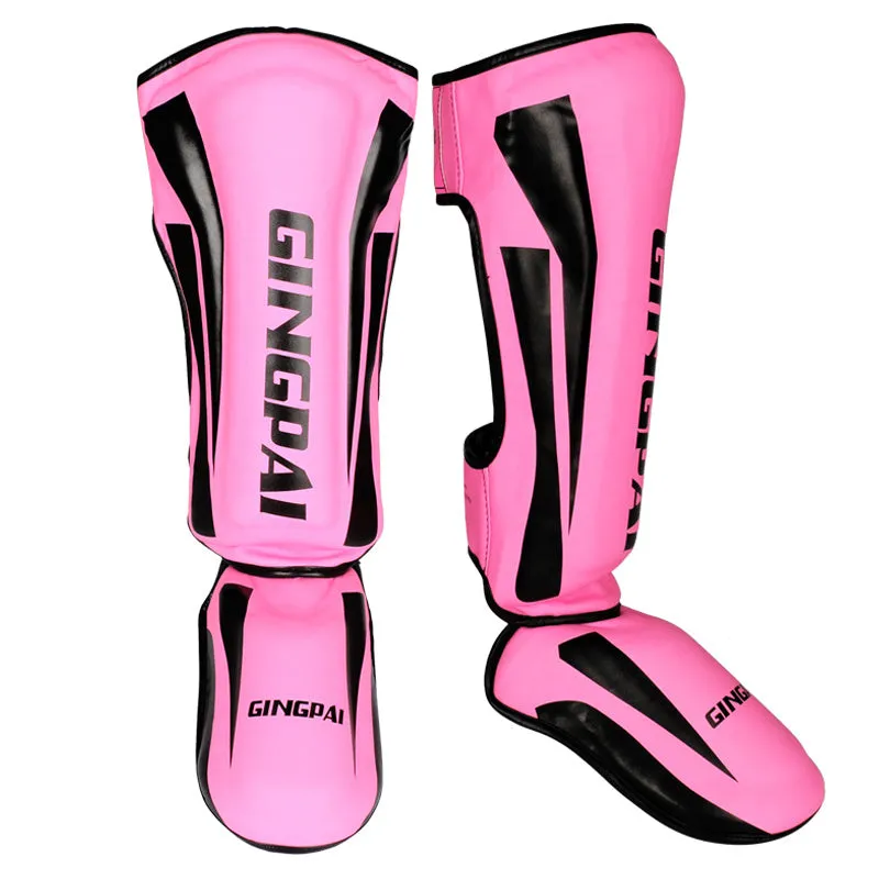 Black PU leather kickboxing taekwondo foot guard with EVA padding size M