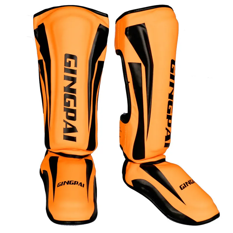 Black PU leather kickboxing taekwondo foot guard with EVA padding size M
