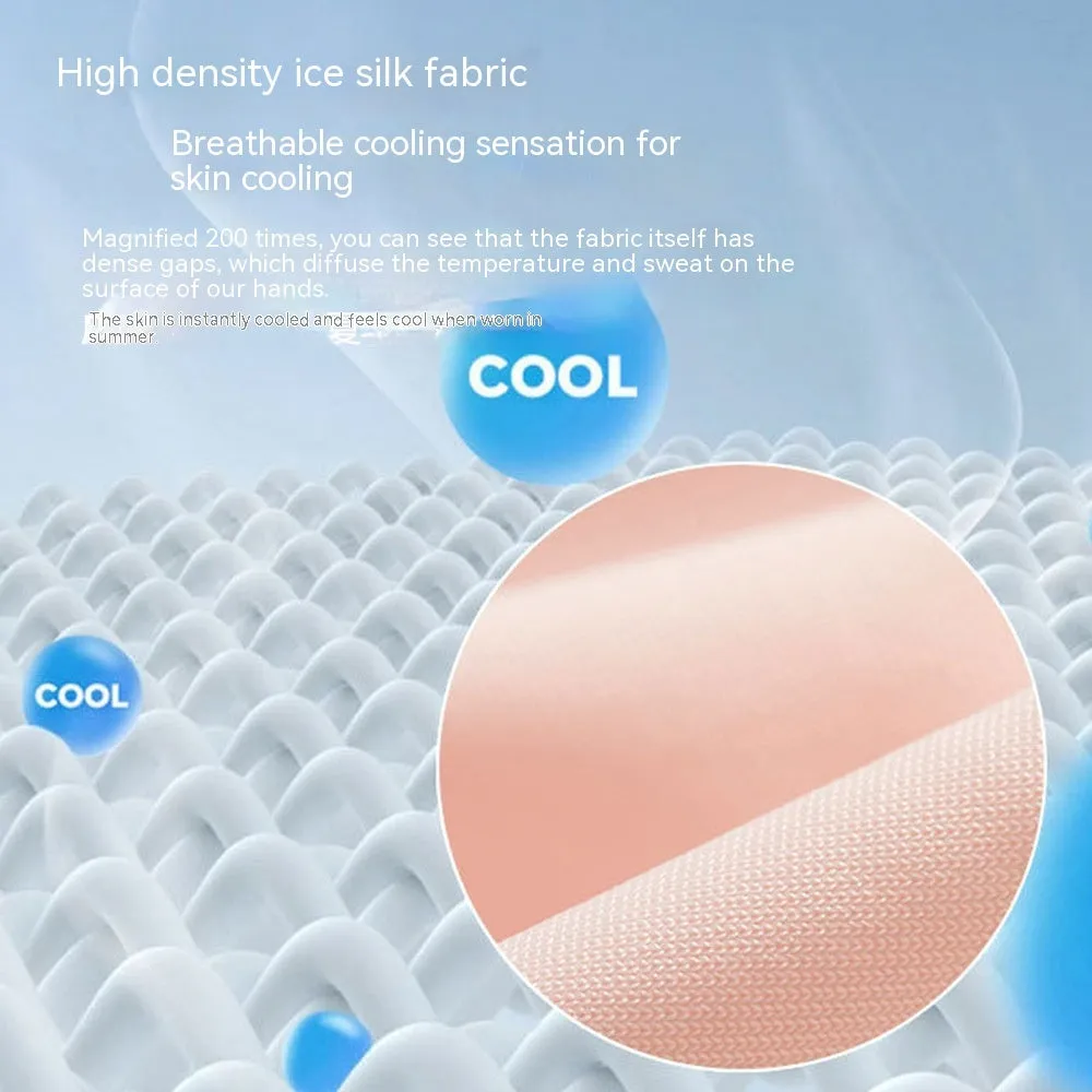 Women's thin ice silk sunscreen gloves with UPF50 protection in multiple colour options