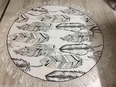 Fashion beach towel for women with bohemian pattern in five colours including green, pink, and gradient purple