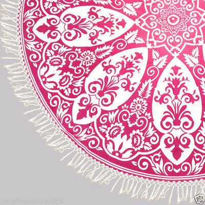 Fashion beach towel for women with bohemian pattern in five colours including green, pink, and gradient purple