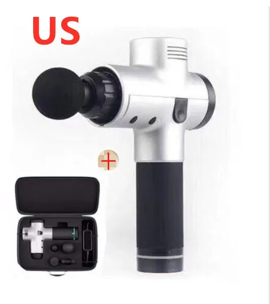 Relax Tissue Deep Muscle Massage Gun with 4 massage heads and LED display, 1.5kg, available in Black, Fibre, Red, and White
