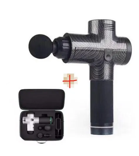 Relax Tissue Deep Muscle Massage Gun with 4 massage heads and LED display, 1.5kg, available in Black, Fibre, Red, and White