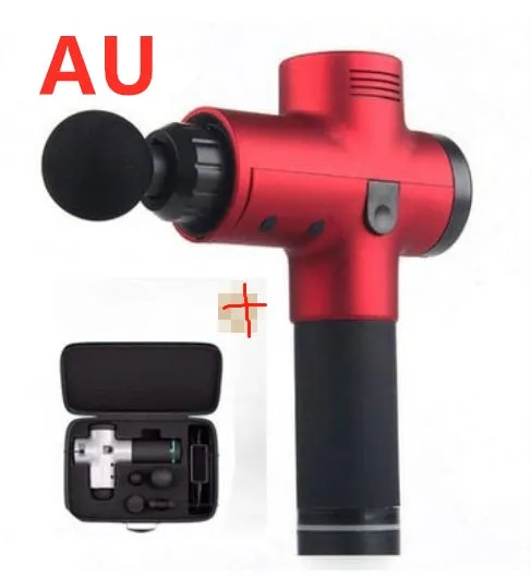 Relax Tissue Deep Muscle Massage Gun with 4 massage heads and LED display, 1.5kg, available in Black, Fibre, Red, and White