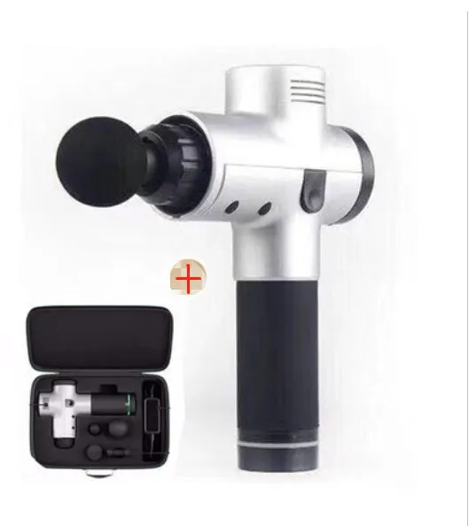 Relax Tissue Deep Muscle Massage Gun with 4 massage heads and LED display, 1.5kg, available in Black, Fibre, Red, and White