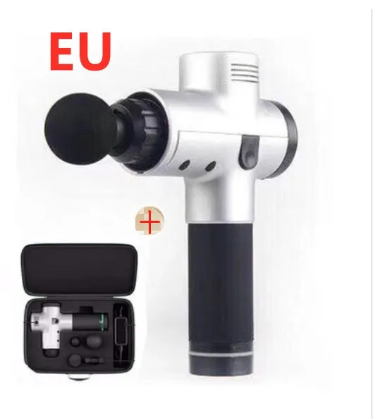Relax Tissue Deep Muscle Massage Gun with 4 massage heads and LED display, 1.5kg, available in Black, Fibre, Red, and White