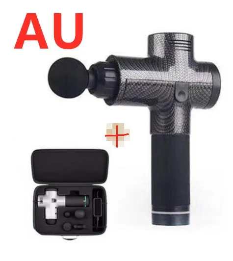 Relax Tissue Deep Muscle Massage Gun with 4 massage heads and LED display, 1.5kg, available in Black, Fibre, Red, and White