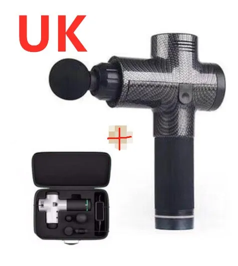 Relax Tissue Deep Muscle Massage Gun with 4 massage heads and LED display, 1.5kg, available in Black, Fibre, Red, and White