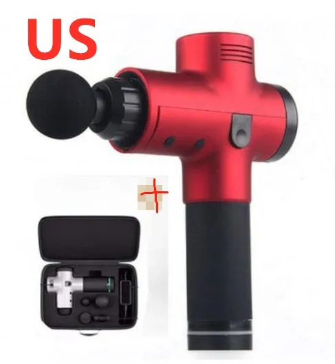 Relax Tissue Deep Muscle Massage Gun with 4 massage heads and LED display, 1.5kg, available in Black, Fibre, Red, and White
