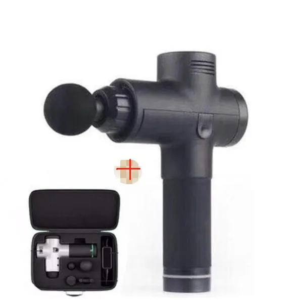 Relax Tissue Deep Muscle Massage Gun with 4 massage heads and LED display, 1.5kg, available in Black, Fibre, Red, and White