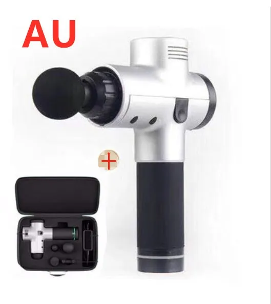 Relax Tissue Deep Muscle Massage Gun with 4 massage heads and LED display, 1.5kg, available in Black, Fibre, Red, and White