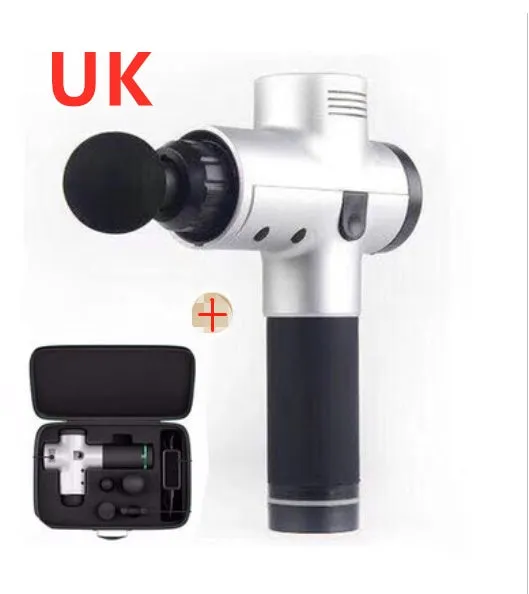 Relax Tissue Deep Muscle Massage Gun with 4 massage heads and LED display, 1.5kg, available in Black, Fibre, Red, and White