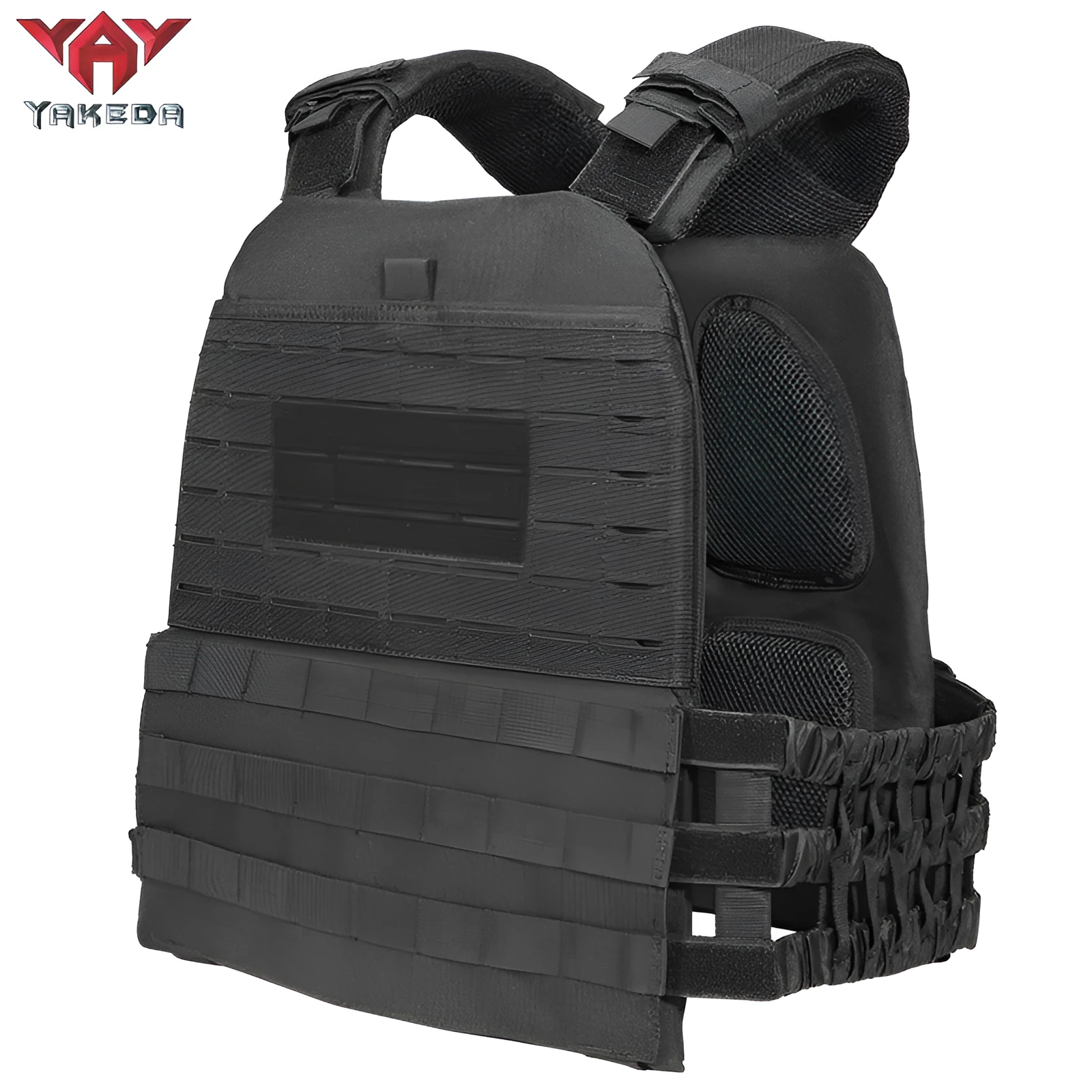 Tactical training outdoor combat vest in military green with adjustable waist straps and 600D polyester construction