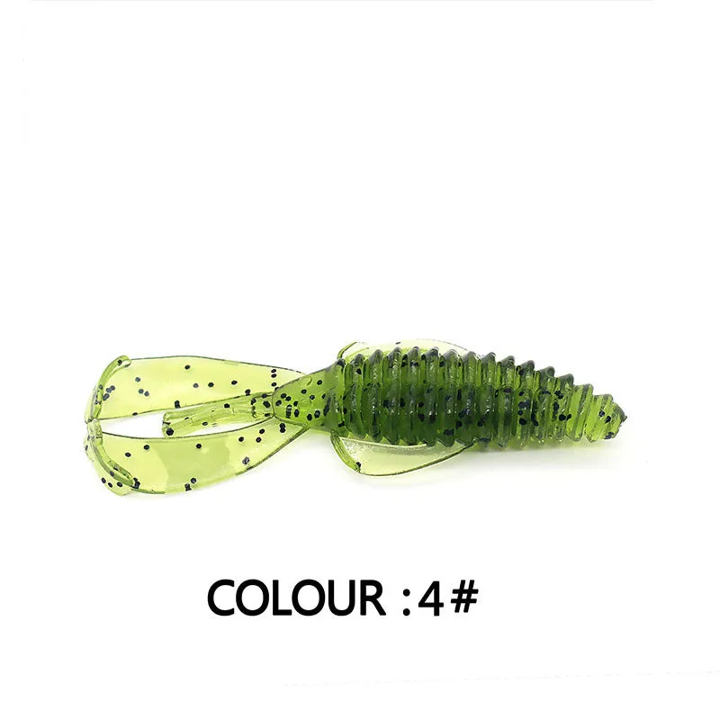 PVC soft plastic fishing lure in two sizes, 8cm and 12cm, shown in various colours from a twelve-colour selection.